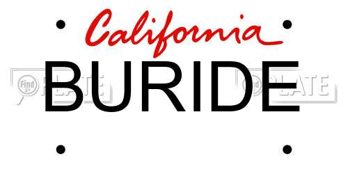 BURIDE California License Plate