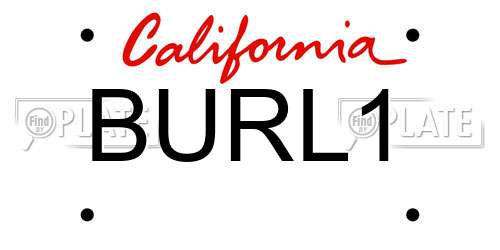 BURL1 California License Plate