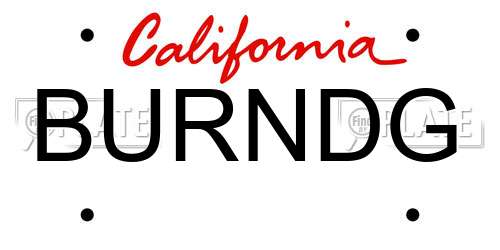 BURNDG California License Plate