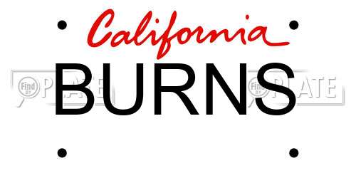 BURNS California License Plate