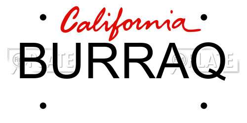 BURRAQ California License Plate