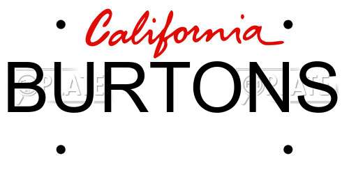 BURTONS California License Plate