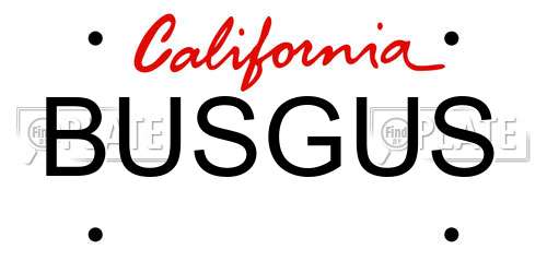 BUSGUS California License Plate
