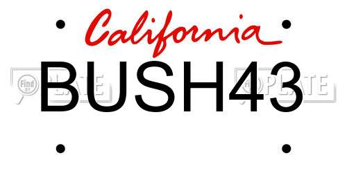 BUSH43 California License Plate
