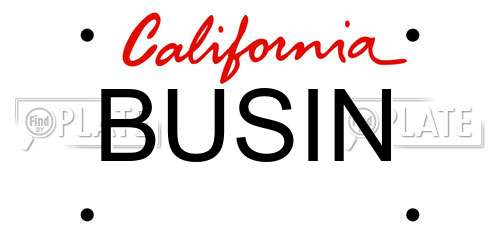 BUSIN California License Plate