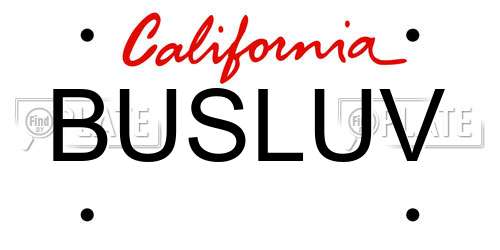 BUSLUV California License Plate
