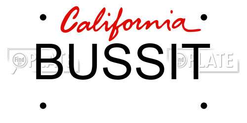 BUSSIT California License Plate