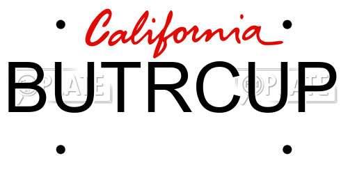 BUTRCUP California License Plate
