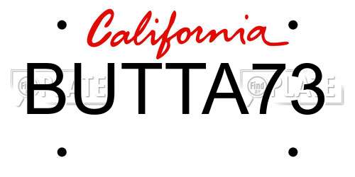 BUTTA73 California License Plate