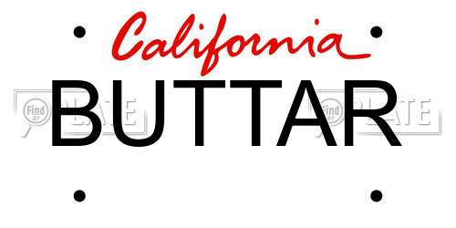 BUTTAR California License Plate