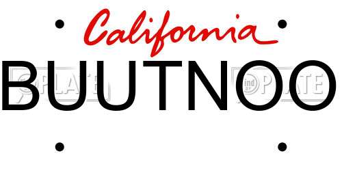 BUUTNOO California License Plate