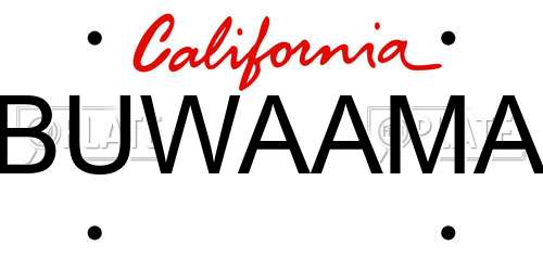 BUWAAMA California License Plate