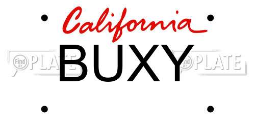 BUXY California License Plate
