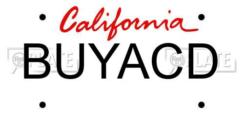 BUYACD California License Plate