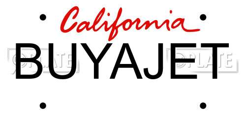 BUYAJET California License Plate