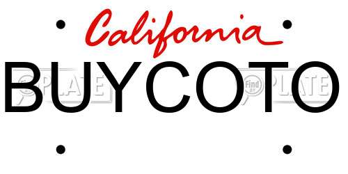 BUYCOTO California License Plate