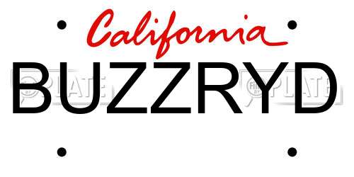 BUZZRYD California License Plate