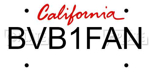 BVB1FAN California License Plate