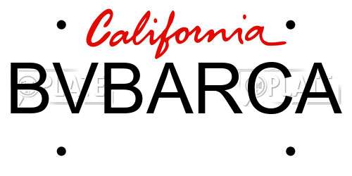 BVBARCA California License Plate
