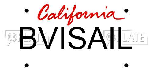 BVISAIL California License Plate