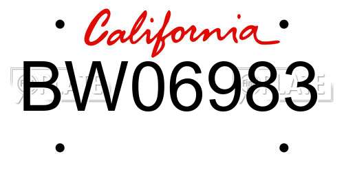 BW06983 California License Plate