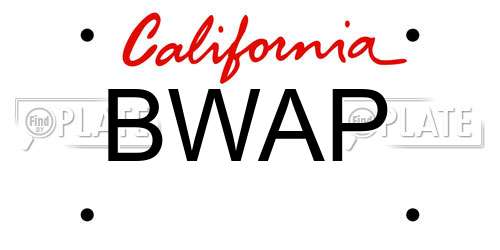 BWAP California License Plate