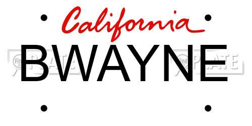 BWAYNE California License Plate