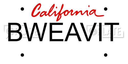 BWEAVIT California License Plate