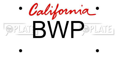 BWP California License Plate