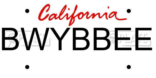 BWYBBEE California License Plate