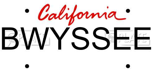 BWYSSEE California License Plate