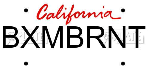 BXMBRNT California License Plate