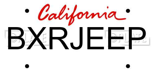 BXRJEEP California License Plate
