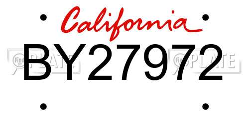 BY27972 California License Plate