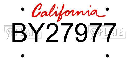 BY27977 California License Plate