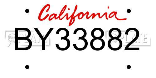 BY33882 California License Plate