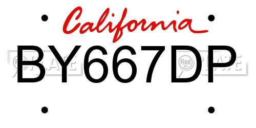 BY667DP California License Plate