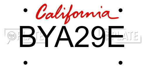 BYA29E California License Plate