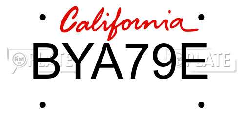 BYA79E California License Plate