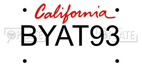 BYAT93 California License Plate