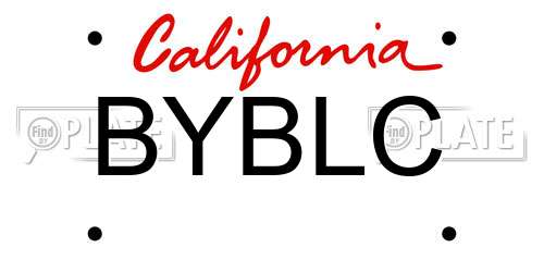 BYBLC California License Plate