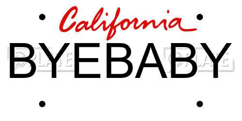 BYEBABY California License Plate