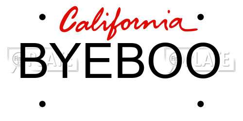 BYEBOO California License Plate
