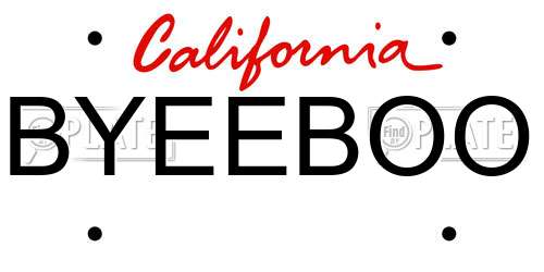 BYEEBOO California License Plate