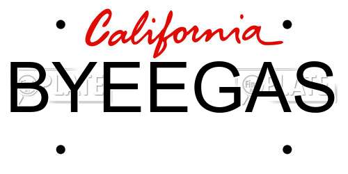 BYEEGAS California License Plate