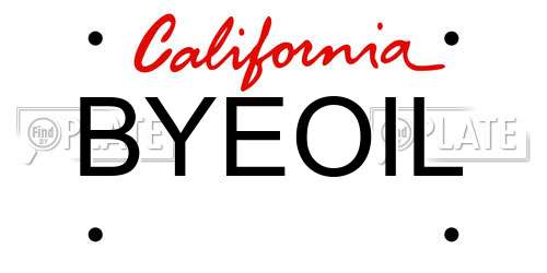 BYEOIL California License Plate