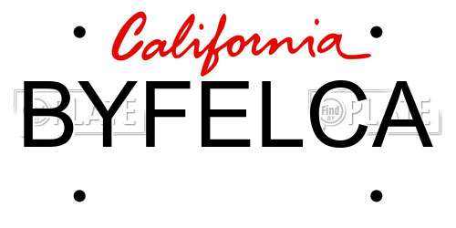 BYFELCA California License Plate