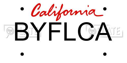 BYFLCA California License Plate