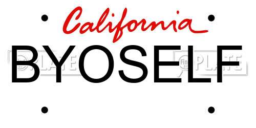 BYOSELF California License Plate