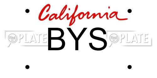 BYS California License Plate